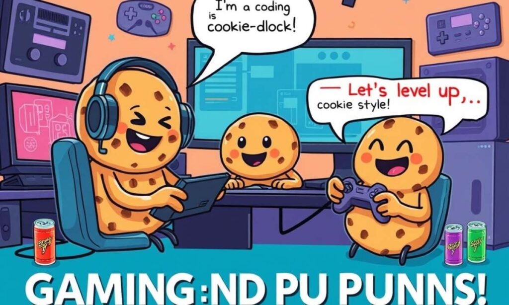 Gaming and Tech Cookie Puns for Digital Players